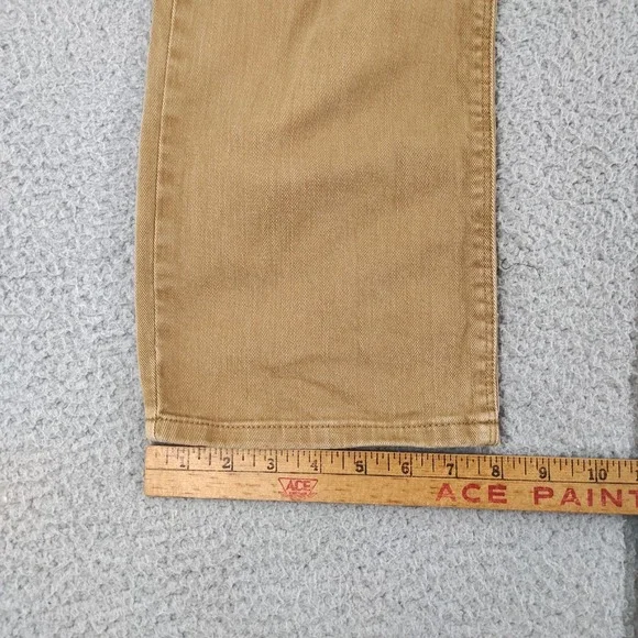 Mott & Bow Jeans Mens 32x32 Tan Khaki Straight Merc Double Stitch Denim